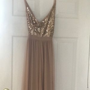 Long Rose Sequin formal dress